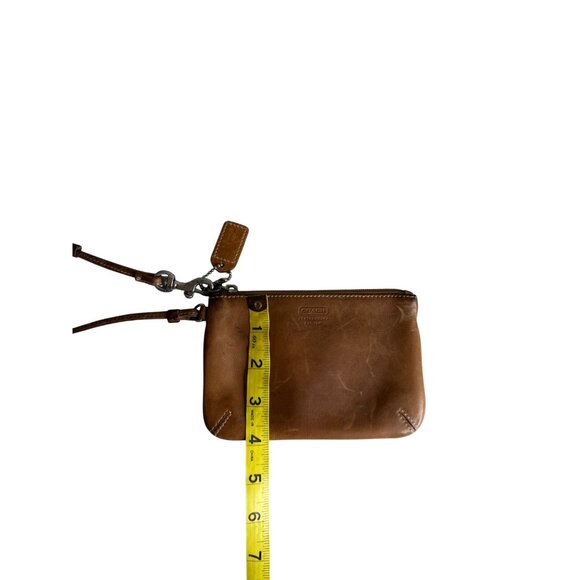 Vintage Coach Leather Wristlet Wallet Caramel Brown Patina - Picture 6 of 8